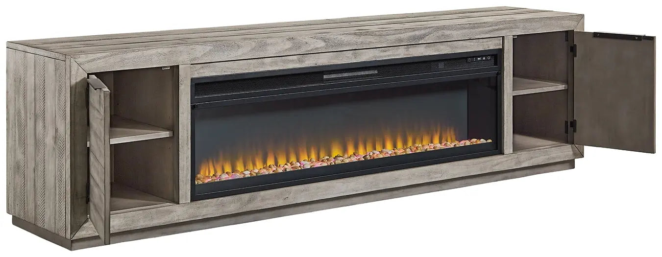 Naydell 92" TV Stand with Electric Fireplace Premier Furniture & Mattress