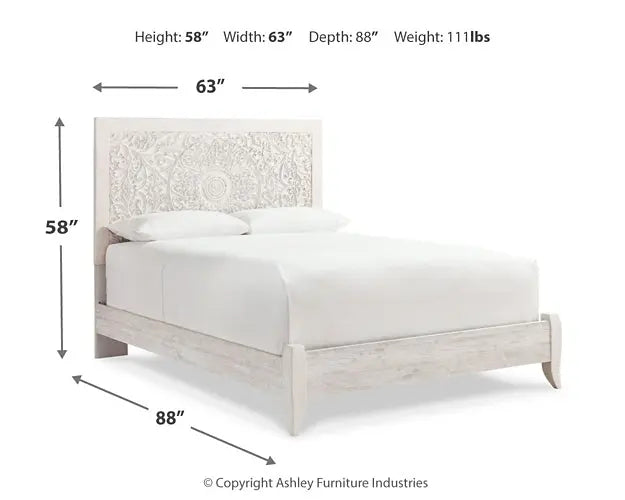 Paxberry Queen Panel Bed with Mirrored Dresser - Premier Furniture & Mattress