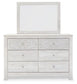 Paxberry Queen Panel Bed with Mirrored Dresser - Premier Furniture & Mattress