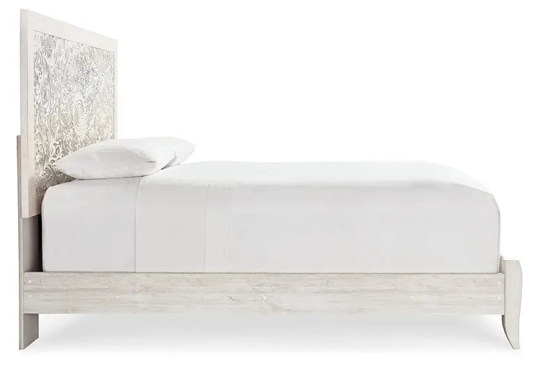 Paxberry Queen Panel Bed with Mirrored Dresser - Premier Furniture & Mattress