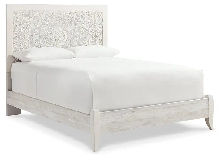 Paxberry Queen Panel Bed with Mirrored Dresser - Premier Furniture & Mattress