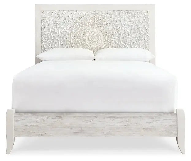 Paxberry Queen Panel Bed with Mirrored Dresser - Premier Furniture & Mattress