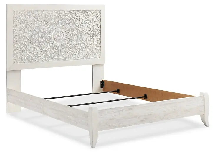 Paxberry Queen Panel Bed with Mirrored Dresser - Premier Furniture & Mattress