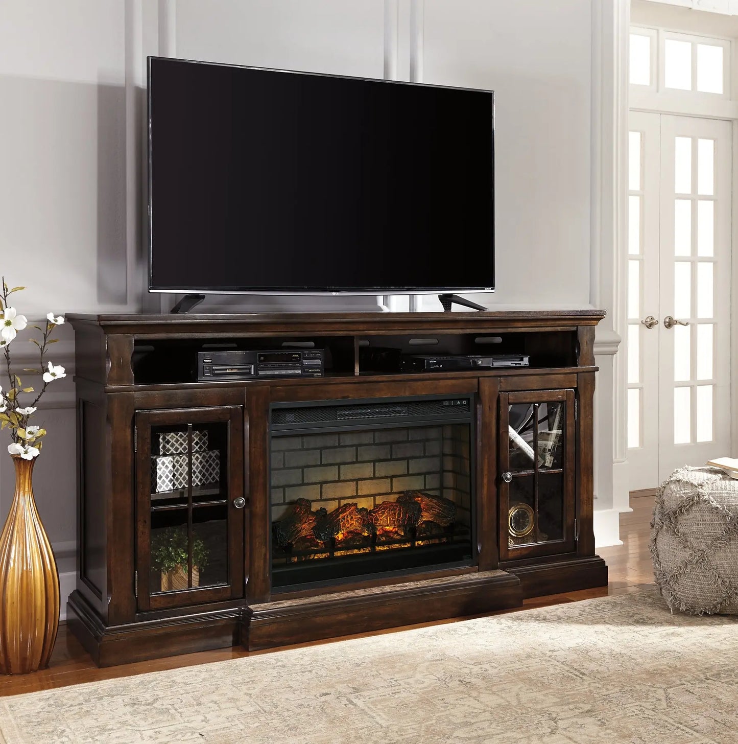 Roddinton 72" TV Stand with Electric Fireplace Premier Furniture & Mattress