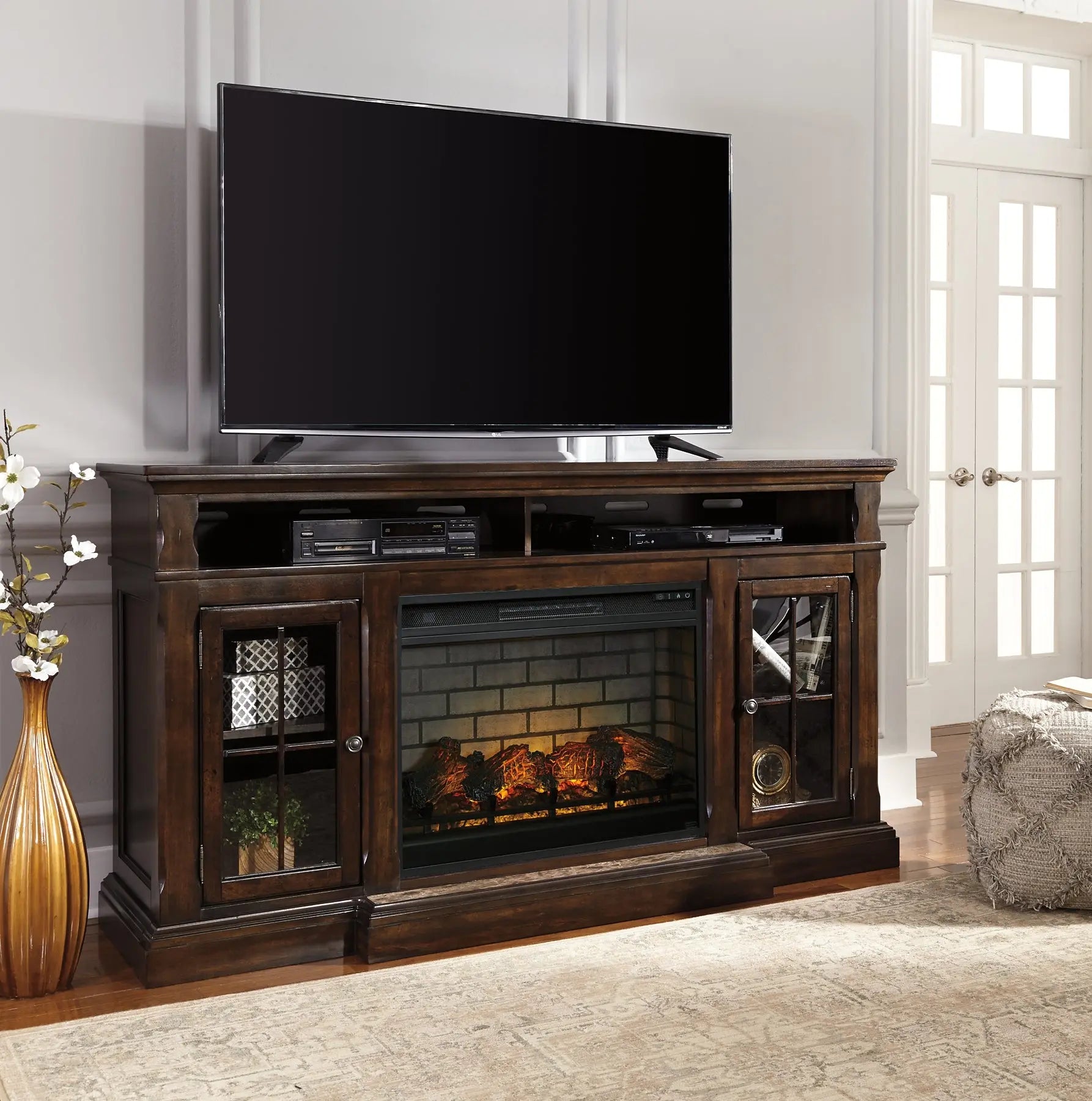 Roddinton 72" TV Stand with Electric Fireplace Premier Furniture & Mattress