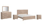 Senniberg King Panel Bed with Mirrored Dresser and 2 Nightstands Premier Furniture & Mattress