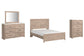 Senniberg Queen Panel Bed with Mirrored Dresser and Chest Premier Furniture & Mattress