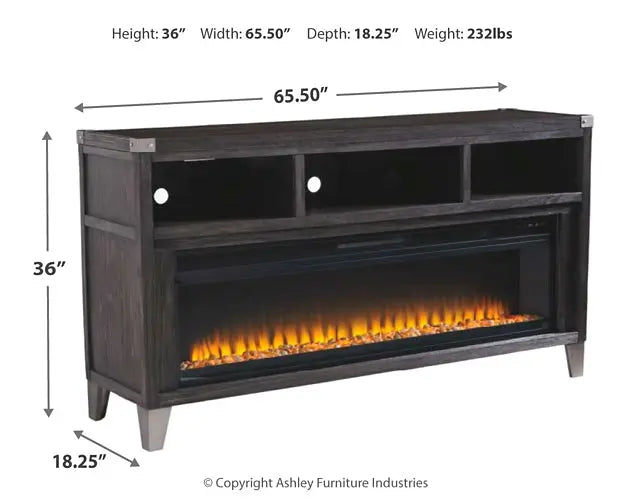 Todoe 65" TV Stand with Electric Fireplace Premier Furniture & Mattress