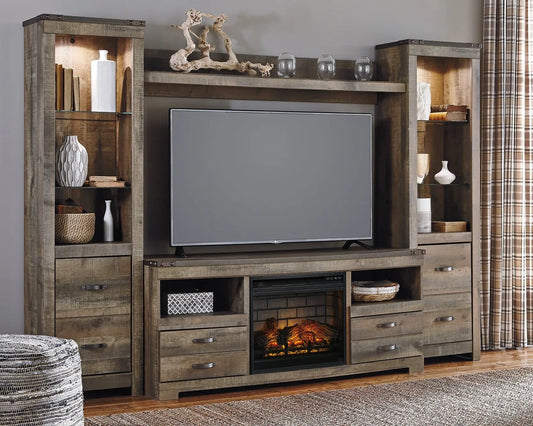 Trinell 4-Piece Entertainment Center with Electric Fireplace Premier Furniture & Mattress