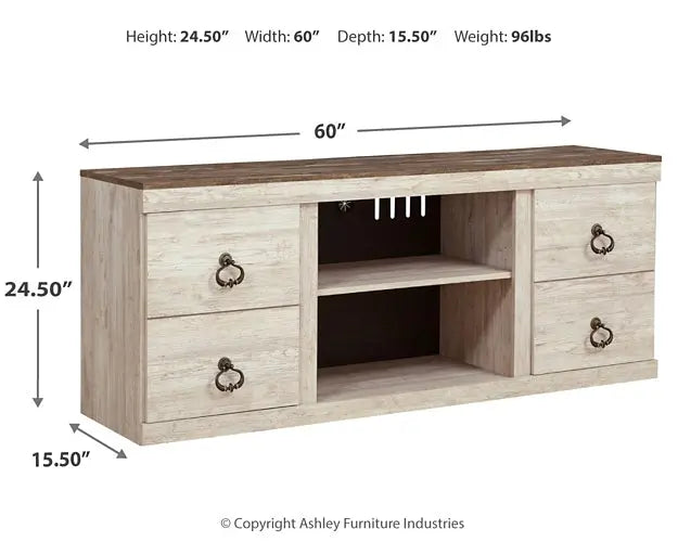 Willowton LG TV Stand w/Fireplace Option - Premier Furniture & Mattress