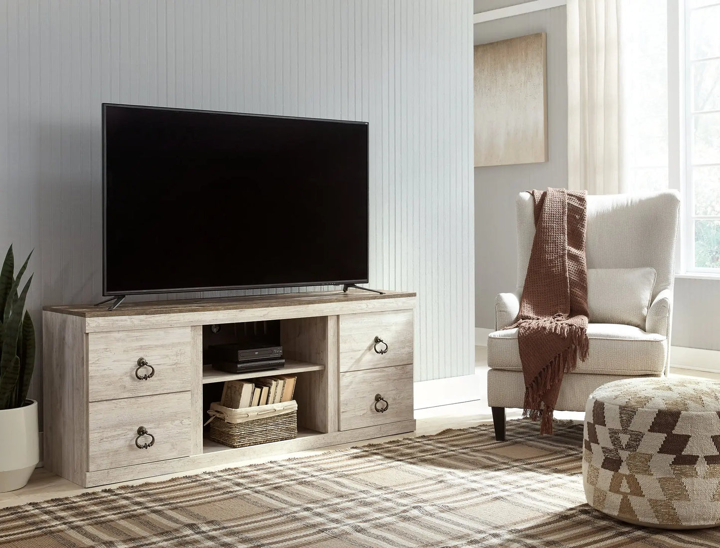 Willowton LG TV Stand w/Fireplace Option - Premier Furniture & Mattress