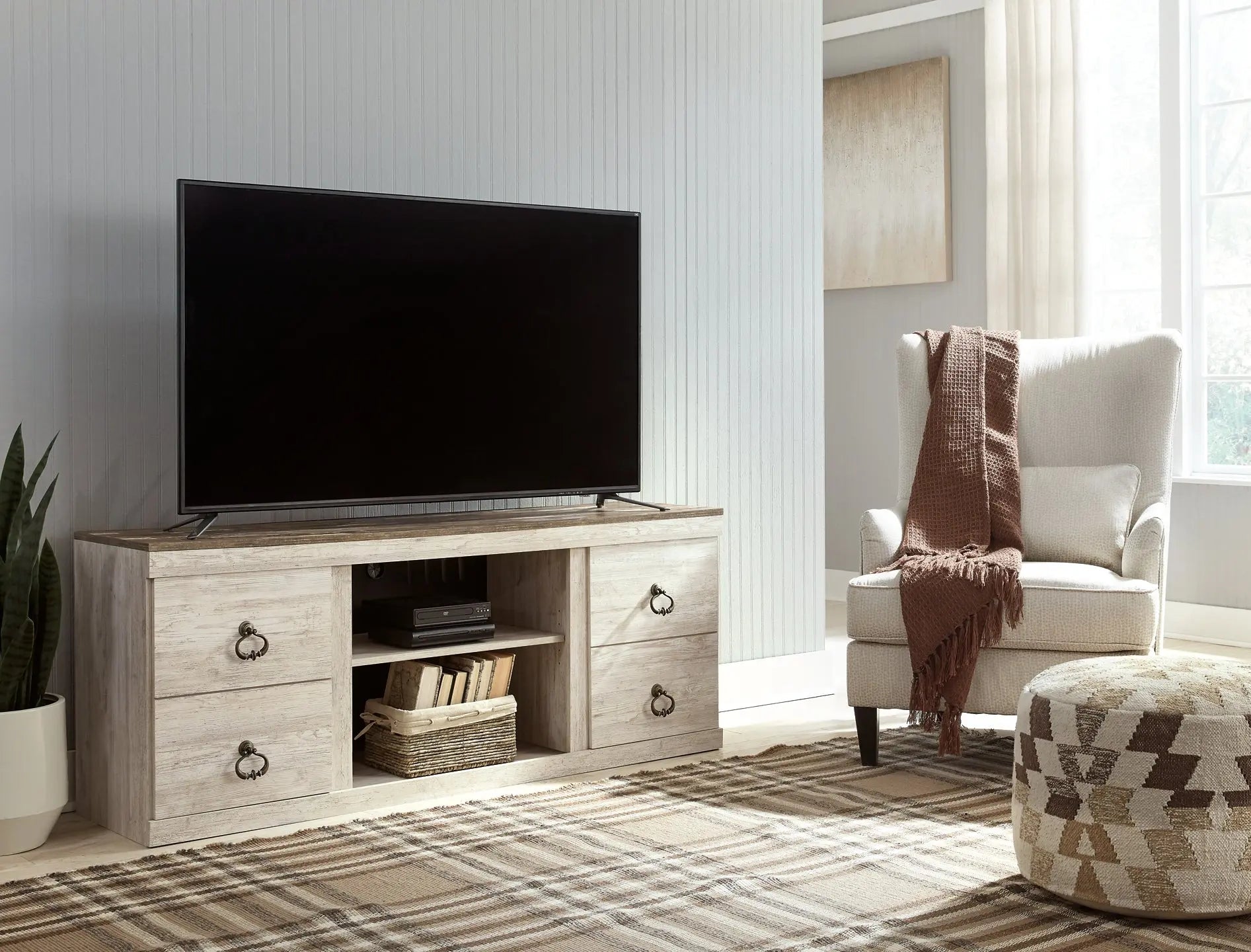 Willowton LG TV Stand w/Fireplace Option - Premier Furniture & Mattress