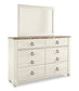 Willowton Queen Panel Bed with Mirrored Dresser - Premier Furniture & Mattress