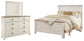 Willowton Queen Panel Bed with Mirrored Dresser - Premier Furniture & Mattress