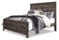 Wynnlow King Crossbuck Panel Bed with Mirrored Dresser Premier Furniture & Mattress