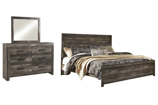 Wynnlow King Panel Bed with Mirrored Dresser Premier Furniture & Mattress