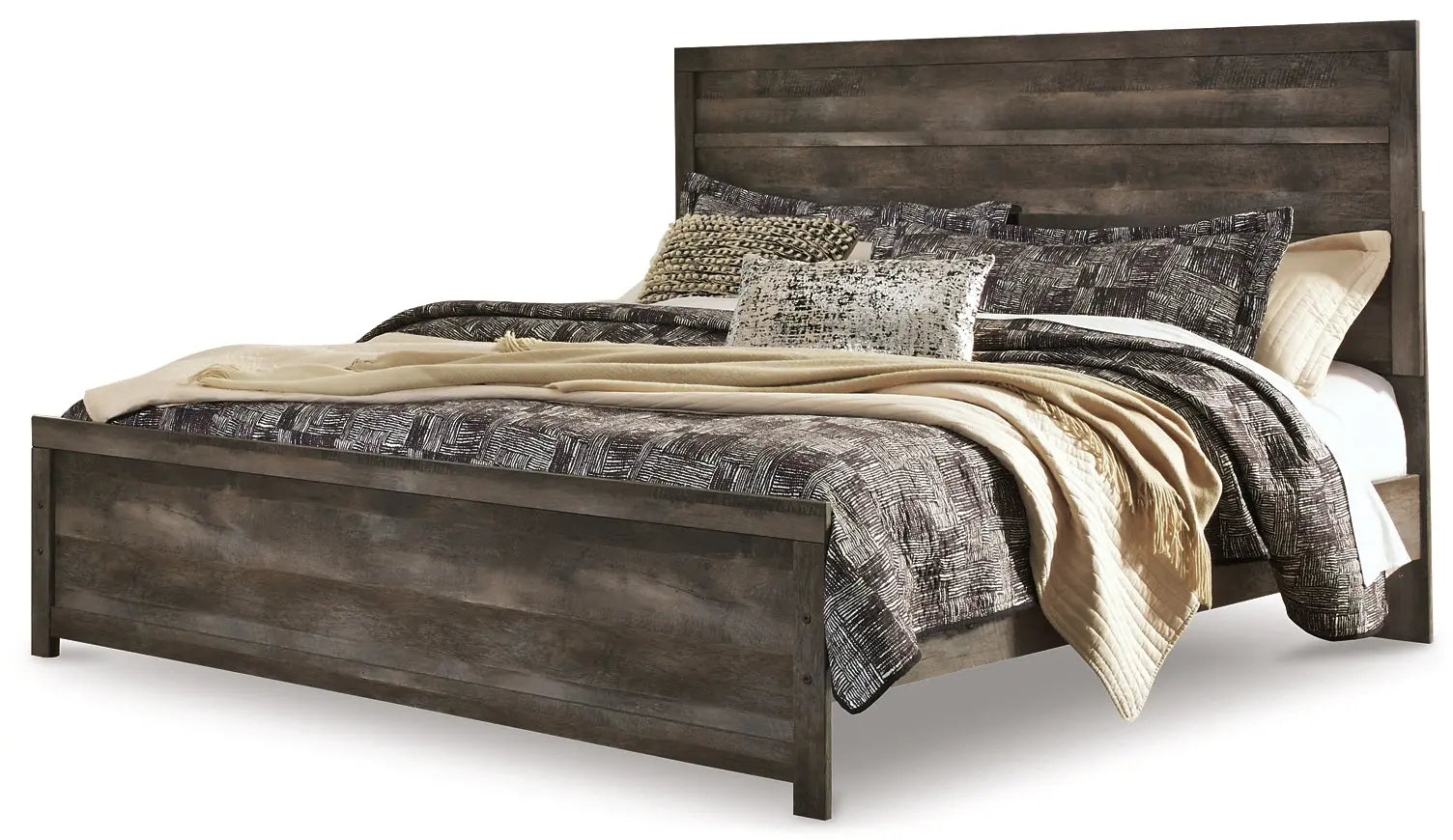 Wynnlow King Panel Bed with Mirrored Dresser and Chest Premier Furniture & Mattress