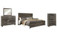 Wynnlow King Panel Bed with Mirrored Dresser and Chest Premier Furniture & Mattress