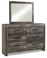 Wynnlow King Panel Bed with Mirrored Dresser and Nightstand Premier Furniture & Mattress