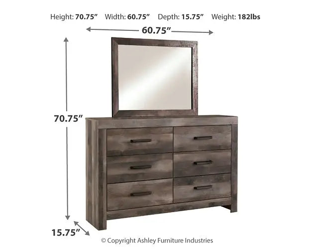 Wynnlow Queen Panel Bed with Mirrored Dresser Premier Furniture & Mattress