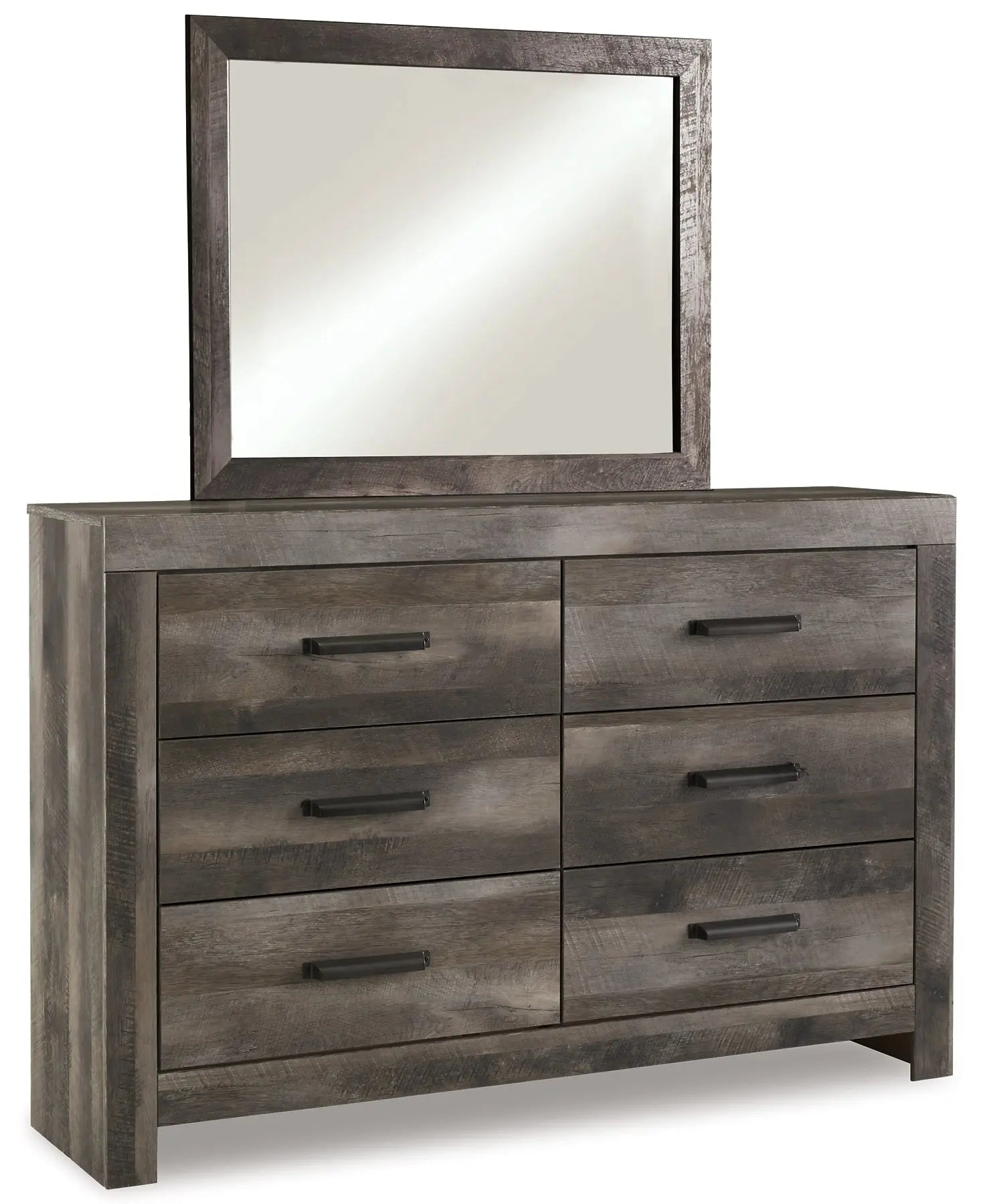 Wynnlow Queen Panel Bed with Mirrored Dresser and Chest Premier Furniture & Mattress