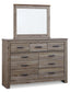 Zelen Queen Panel Bed with Mirrored Dresser Premier Furniture & Mattress