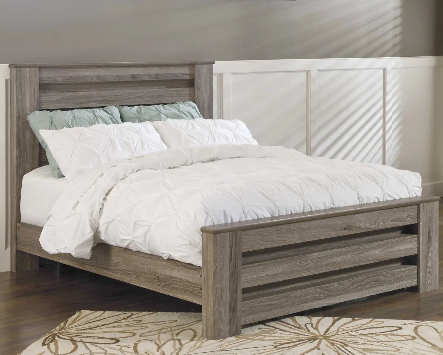 Zelen Queen Panel Bed with Mirrored Dresser Premier Furniture & Mattress