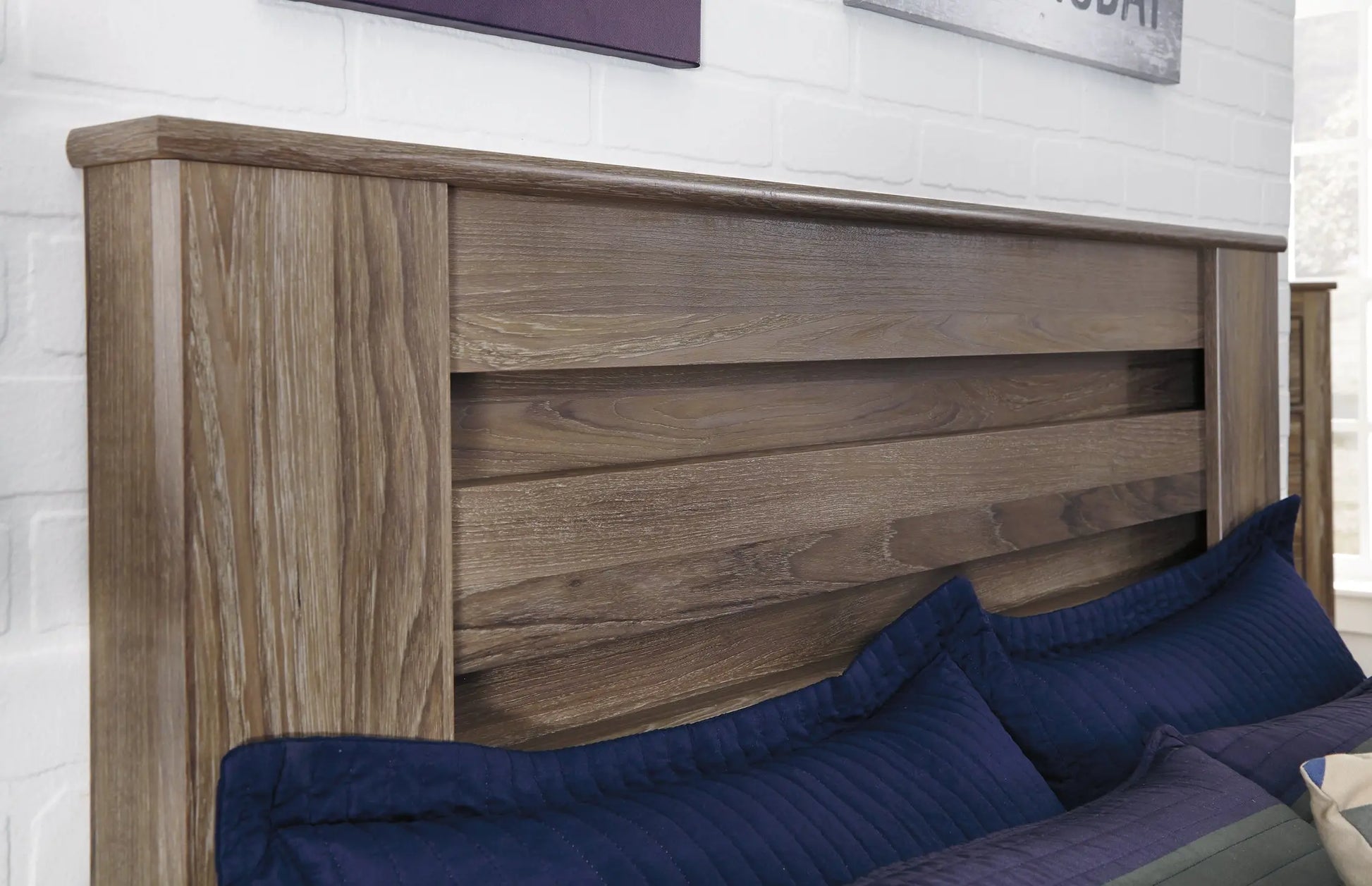 Zelen Queen Panel Bed with Mirrored Dresser Premier Furniture & Mattress