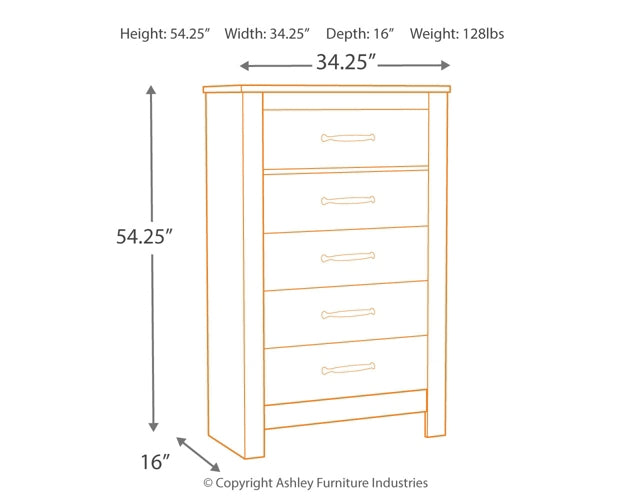 Bellaby Five Drawer Chest - Premier Furniture & Mattress