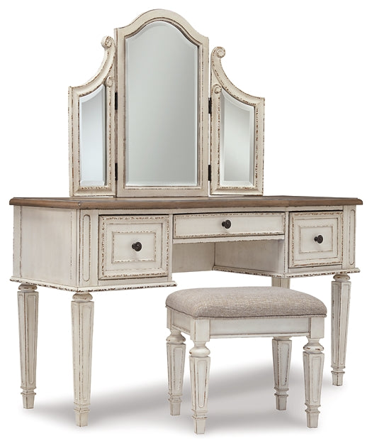 Realyn Vanity/Mirror/Stool (3/CN) - Premier Furniture & Mattress