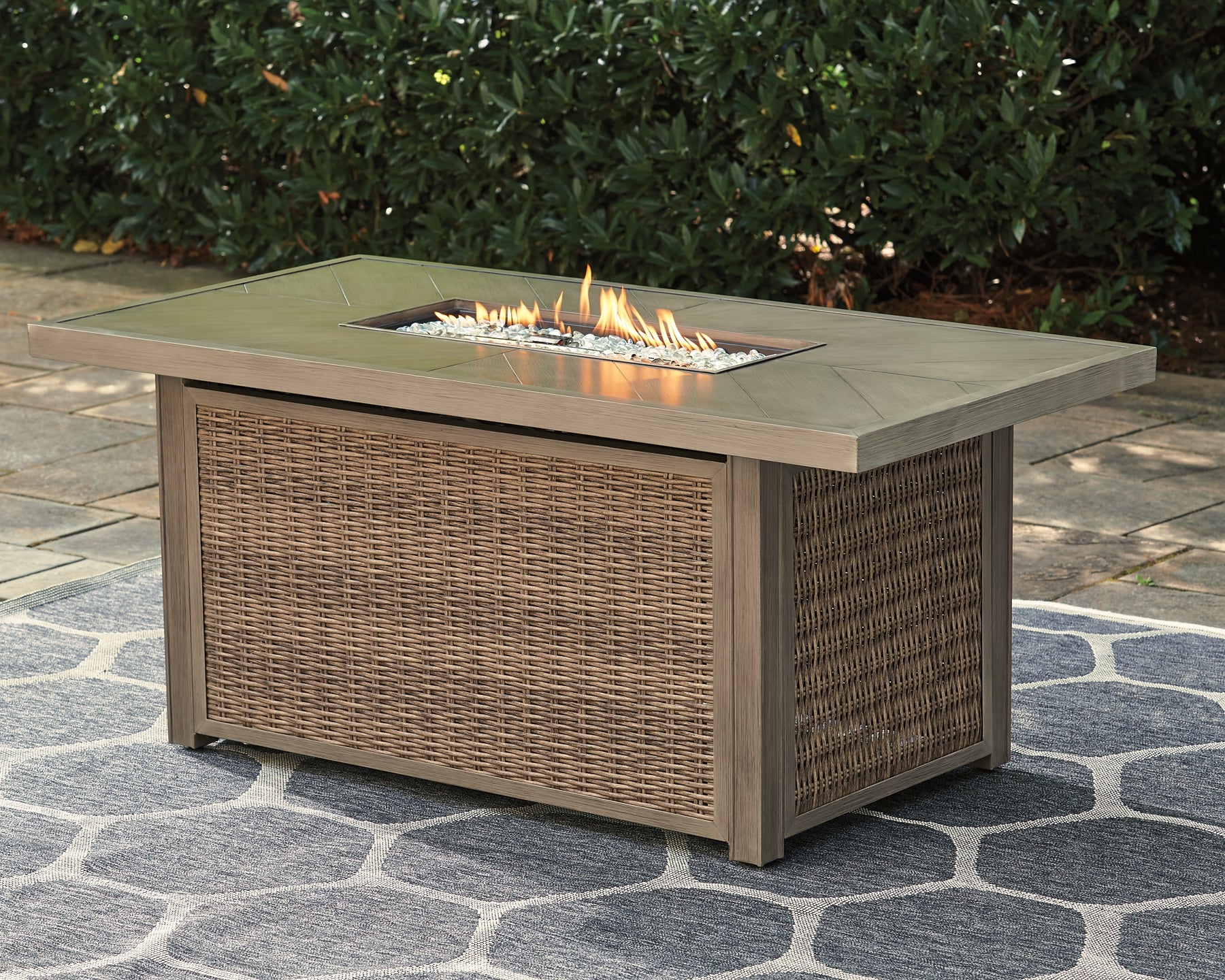 Beachcroft Rectangular Fire Pit Table - Premier Furniture & Mattress