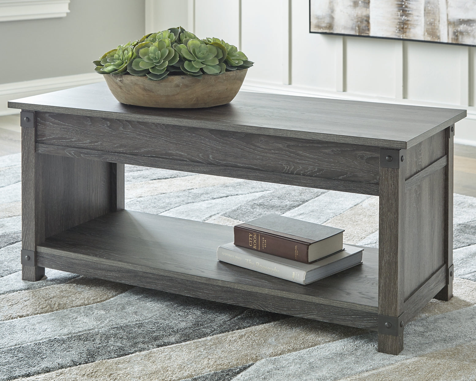 Freedan Rect Lift Top Cocktail Table - Premier Furniture & Mattress