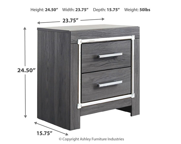 Lodanna Full Panel Bed with 2 Storage Drawers with Mirrored Dresser, Chest and 2 Nightstands - Premier Furniture & Mattress