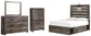 Drystan Full Panel Bed with 4 Storage Drawers with Mirrored Dresser and Chest - Premier Furniture & Mattress