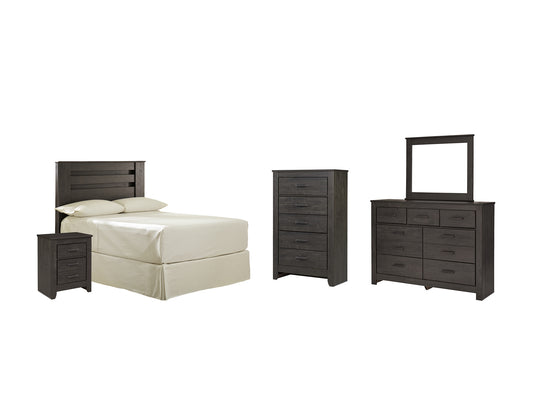 Brinxton Full Panel Headboard with Mirrored Dresser, Chest and Nightstand - Premier Furniture & Mattress