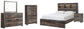 Drystan Queen Bookcase Bed with Mirrored Dresser, Chest and Nightstand - Premier Furniture & Mattress
