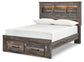 Drystan Full Bookcase Bed with 2 Storage Drawers with Mirrored Dresser, Chest and Nightstand - Premier Furniture & Mattress