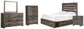 Drystan Queen Panel Bed with 2 Storage Drawers with Mirrored Dresser, Chest and Nightstand - Premier Furniture & Mattress