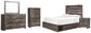 Drystan Queen Panel Bed with 4 Storage Drawers with Mirrored Dresser, Chest and Nightstand - Premier Furniture & Mattress