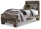 Derekson Twin Panel Bed with Mirrored Dresser and Chest - Premier Furniture & Mattress