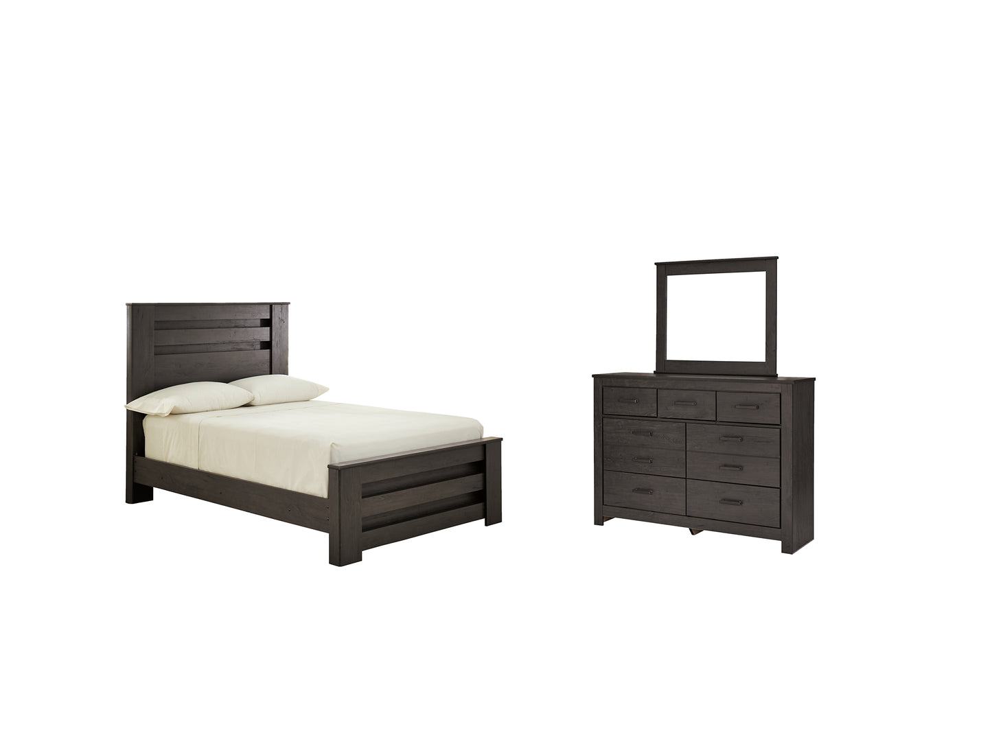 Brinxton Full Panel Bed with Mirrored Dresser - Premier Furniture & Mattress