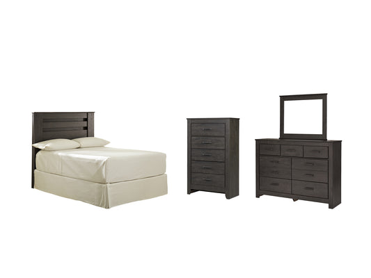 Brinxton Full Panel Headboard with Mirrored Dresser and Chest - Premier Furniture & Mattress