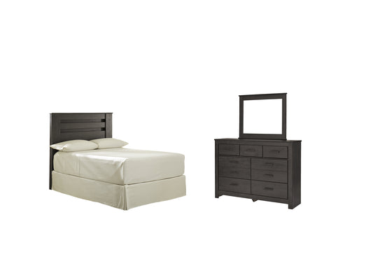 Brinxton Full Panel Headboard with Mirrored Dresser - Premier Furniture & Mattress
