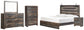 Drystan King Panel Bed with Mirrored Dresser, Chest and Nightstand - Premier Furniture & Mattress