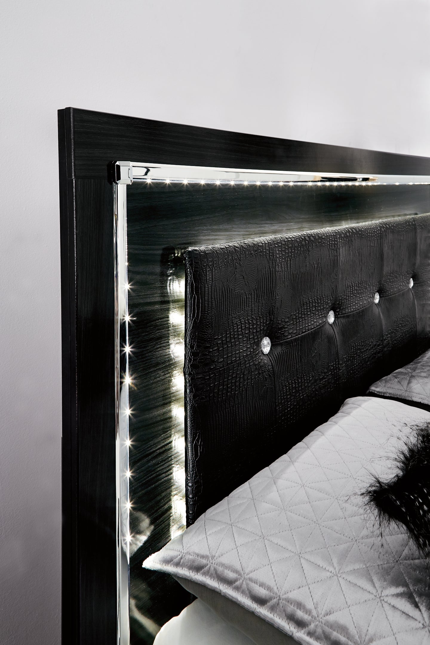 Kaydell King Panel Bed with Storage with Mirrored Dresser, Chest and 2 Nightstands - Premier Furniture & Mattress