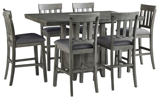 Hallanden Counter Height Dining Table and 6 Barstools - Premier Furniture & Mattress