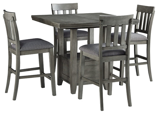 Hallanden Counter Height Dining Table and 4 Barstools - Premier Furniture & Mattress