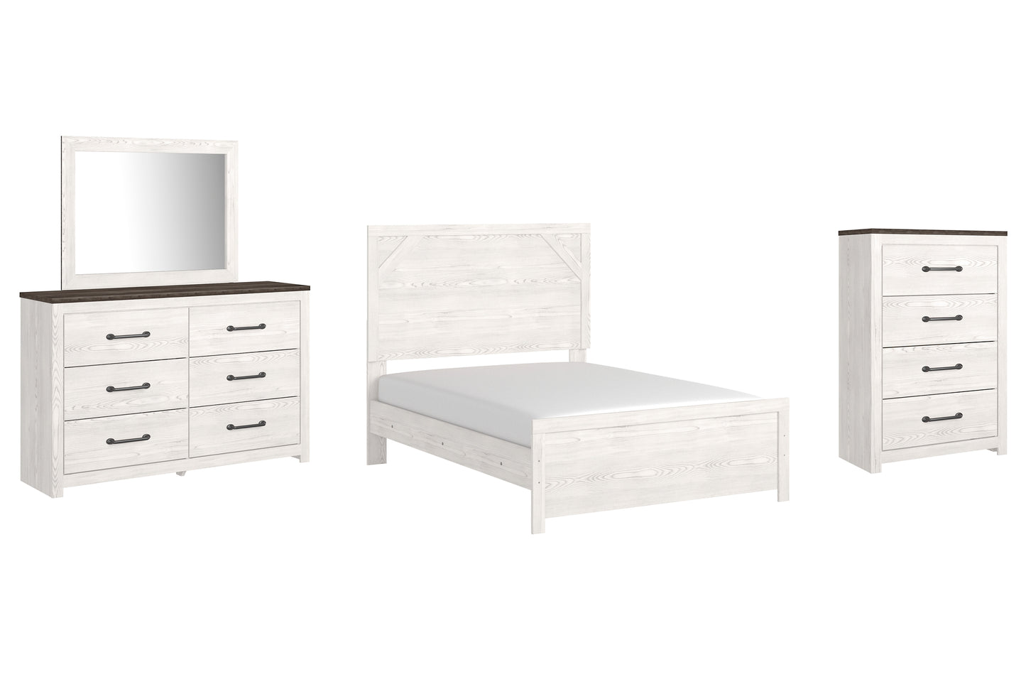 Gerridan Full Panel Bed with Mirrored Dresser and Chest - Premier Furniture & Mattress