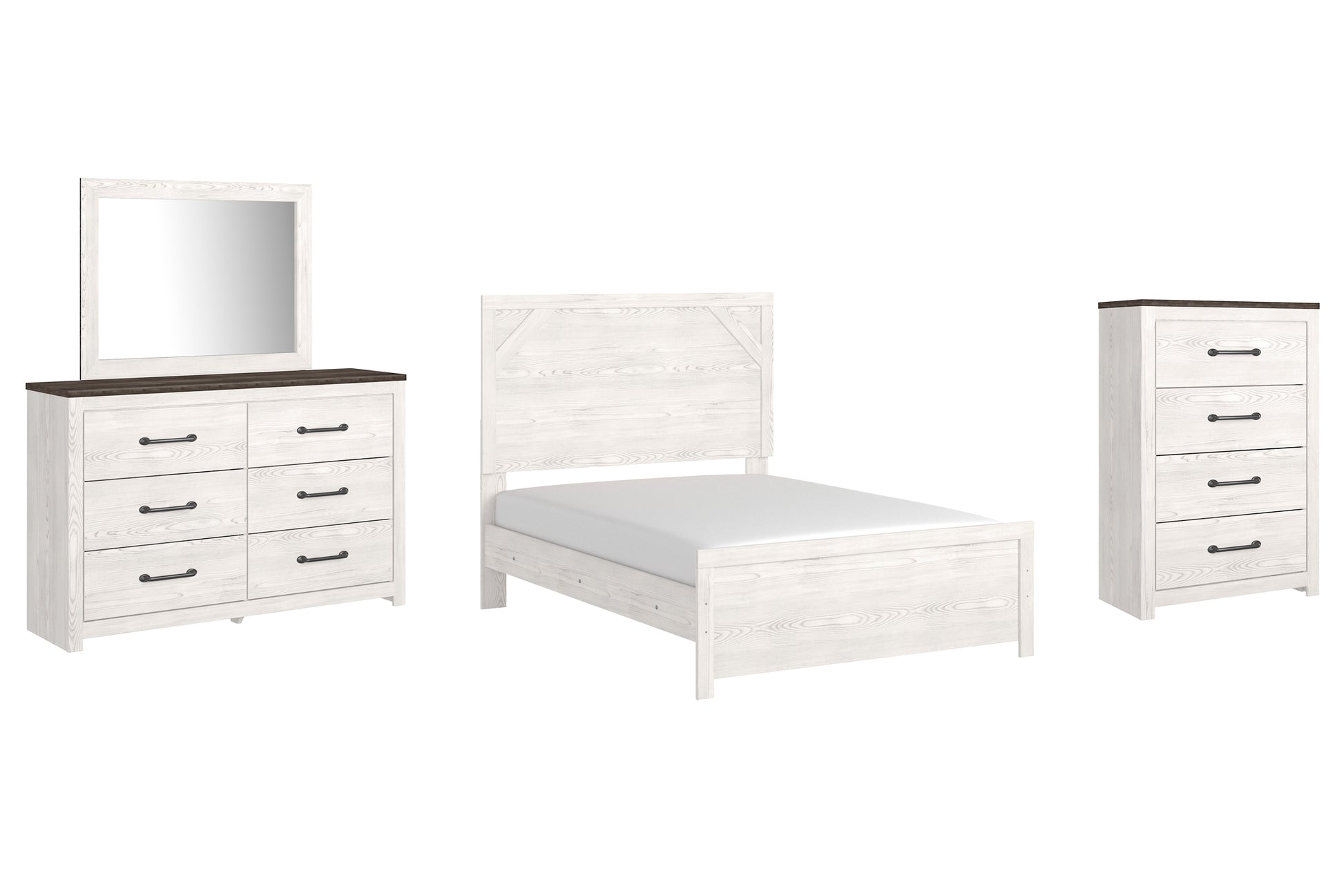 Gerridan Full Panel Bed with Mirrored Dresser and Chest - Premier Furniture & Mattress