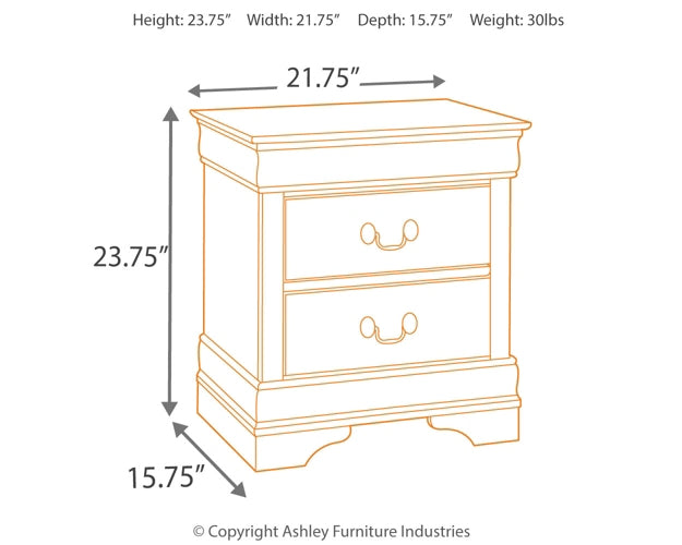 Alisdair Two Drawer Night Stand - Premier Furniture & Mattress